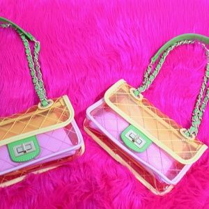 Clear Multicolor Flap Bag Crossbody Bag Chain Link